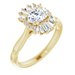 14K Yellow Natural White Sapphire & 1/4 CTW Natural Diamond Ring